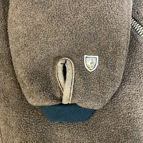 Kuhl Alpenwurx Heavy Fleece Suede Jacket Berber Collar Full Zip Pockets Large - Picture 8 of 16